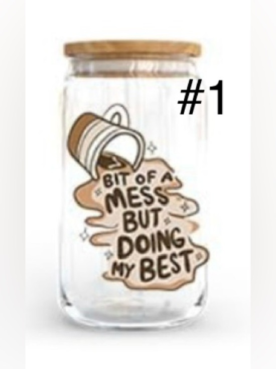 shannons creations Other - Buy now *16 ounce glass with bamboo lid and straw handcrafted